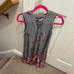 Pink and grey summer dress.